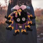 Fabric Spider Door Hanging Halloween Wreath Window Pendant - Image 6