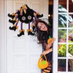 Fabric Spider Door Hanging Halloween Wreath Window Pendant - Image 7