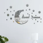 32pcs /Set Acrylic SweetDream Mirror Stereo Wall Stickers Home Decoration Soft Mirror - Image 3
