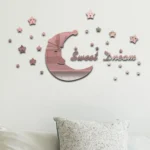 32pcs /Set Acrylic SweetDream Mirror Stereo Wall Stickers Home Decoration Soft Mirror - Image 5