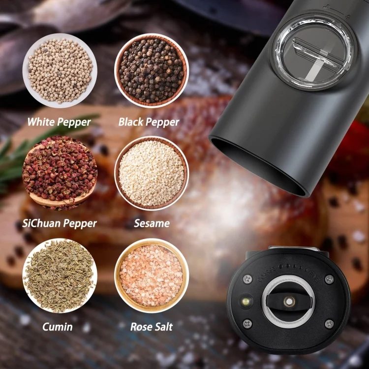 TBD06041160_B2.webp Electric Automatic Salt and Pepper Grinder Set Battery Powered - Image 3