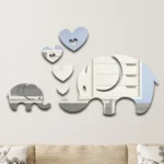 6pcs /Set Acrylic Elephant Mirror Stereo Wall Stickers Home Decoration Soft Mirror