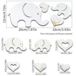 6pcs /Set Acrylic Elephant Mirror Stereo Wall Stickers Home Decoration Soft Mirror - Image 2