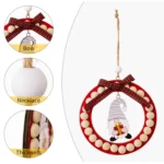 Wooden Wreath Christmas Tree Pendant Round Beaded Christmas Decoration Supplies - Image 5