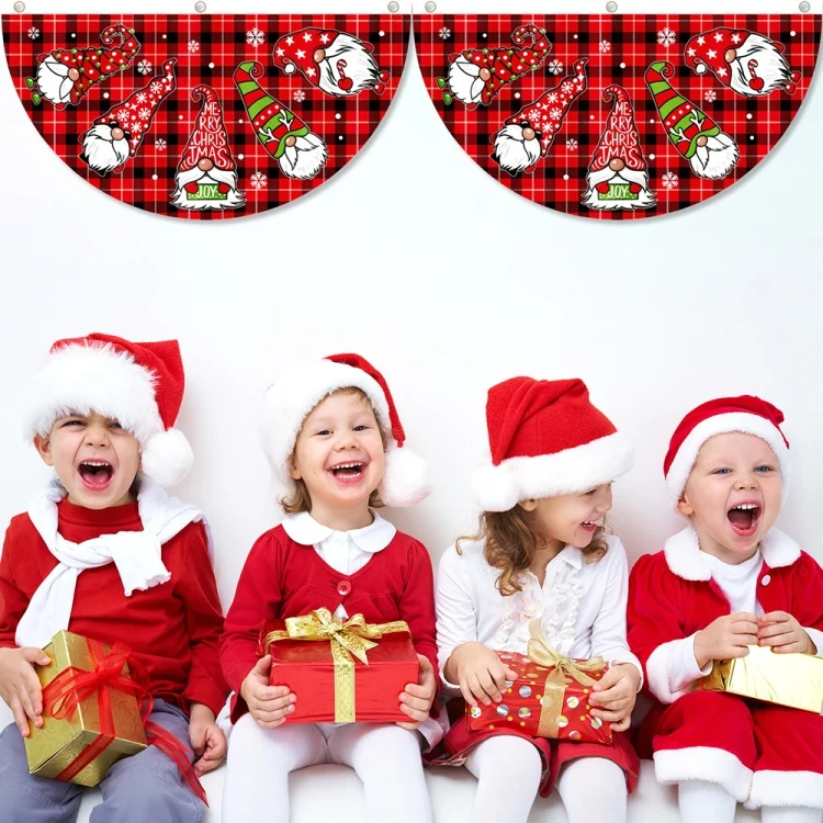 TBD06041194_B4.webp Cartoon Printed Outdoor Fan-shaped Hanging Flag Christmas Decorations - Image 5