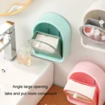 Wall-mounted Flip-top Cotton Swab Storage Box Cosmetics Box - Image 3