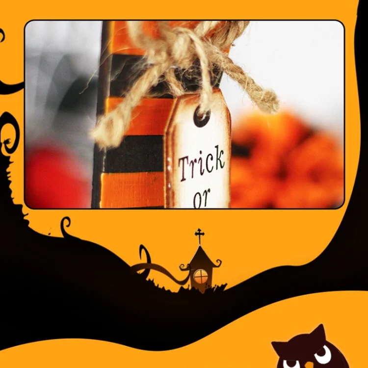 TBD06041256_B3.webp Halloween Decorations Witch Ghost Painted Wooden Ornament Party Decorative Props - Image 4