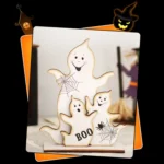 Halloween Decorations Witch Ghost Painted Wooden Ornament Party Decorative Props - Image 6