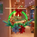 Christmas Wreath Timing Lighting Lights Door Decorations Pine Needle Ornaments Showcase - Image 7