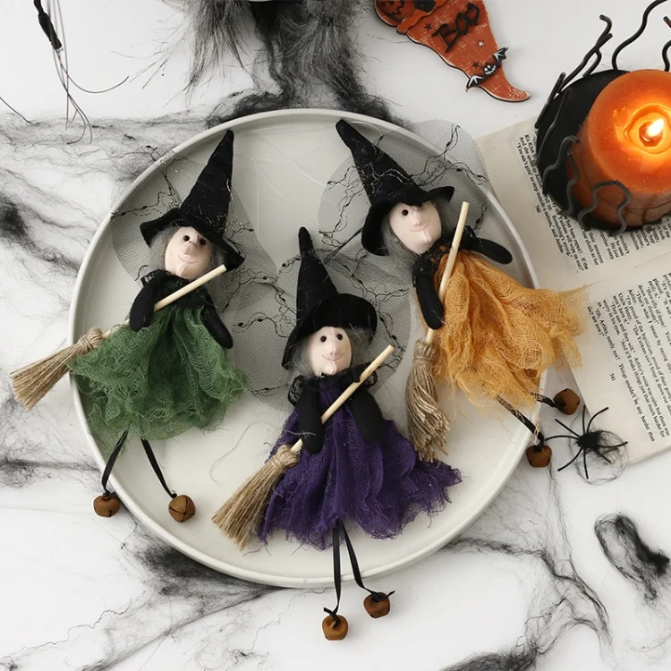 TBD06041260_B1.webp Halloween Broom Witch Doll Pendant Ghost Festival Party Props - Image 2