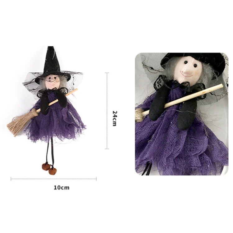 TBD06041260_B2.webp Halloween Broom Witch Doll Pendant Ghost Festival Party Props - Image 3