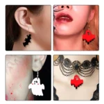 DIY Crystal Glue Mold Halloween Earrings Necklace Pendant Patch Silicone Mold - Image 5