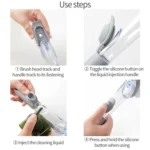 Kitchen Long Handle Automatic Liquid Filling Non-Stick Pan Scrubber Brush Cleaning Brush - Image 9