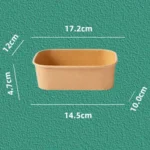 Disposable Kraft Paper Lunch Box Rectangular Round Corner Takeaway Packaging Boxes - Image 7