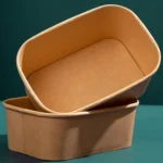 Disposable Kraft Paper Lunch Box Rectangular Round Corner Takeaway Packaging Boxes - Image 2