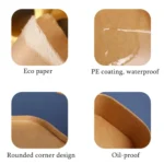 Disposable Kraft Paper Lunch Box Rectangular Round Corner Takeaway Packaging Boxes - Image 4