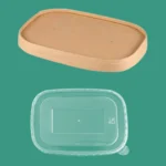 10pcs Disposable Rectangle Paper Bowl Lid Fast Food Packaging Box Cover - Image 2
