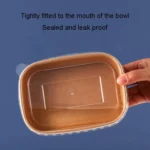 10pcs Disposable Rectangle Paper Bowl Lid Fast Food Packaging Box Cover - Image 6