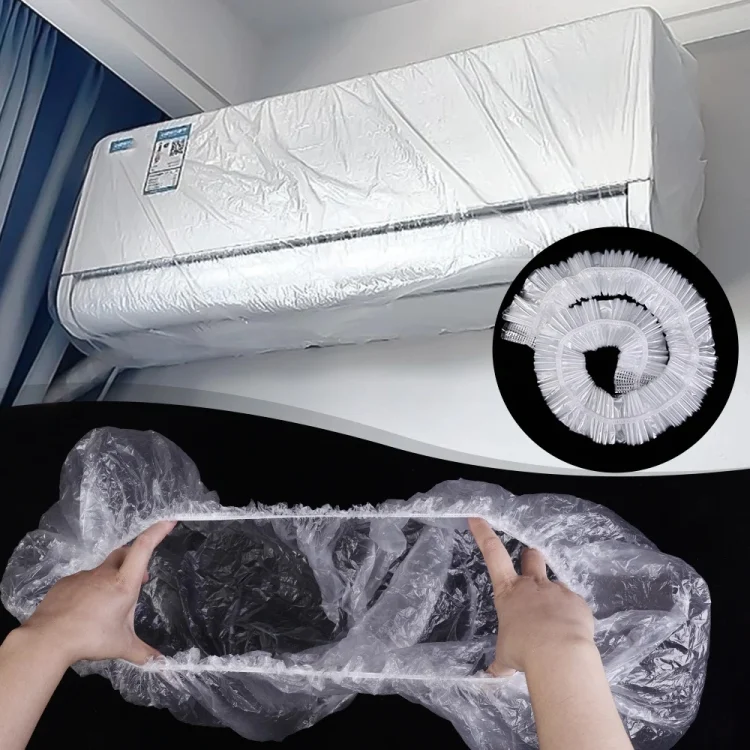 TBD0604133601A.webp 10pcs /Bag Air Conditioner Dust Cover Disposable Indoor Unit Cover Large Elastic Bag - Image 1
