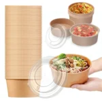 Disposable Single PE Laminated Paper Bowl Round Soup Bowl Packed Fast Food Boxes - Image 2