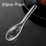 60pcs /Pack DY-103 Disposable PP Plastic Soup Spoon Packed Takeaway Scoop