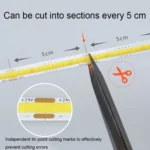 1m 24V 8mm Wide COB Adhesive Decorative LED Light Strip - Image 7