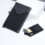 Pop Up Metal Card Holder with Lycra Cloth RFID Aluminum Alloy Credit Card Box
