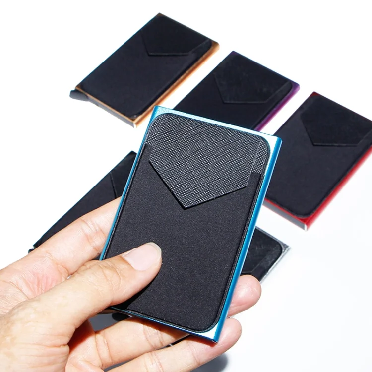 TBD06041382_B1.webp Pop Up Metal Card Holder with Lycra Cloth RFID Aluminum Alloy Credit Card Box - Image 2