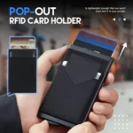 Pop Up Metal Card Holder with Lycra Cloth RFID Aluminum Alloy Credit Card Box - Image 7