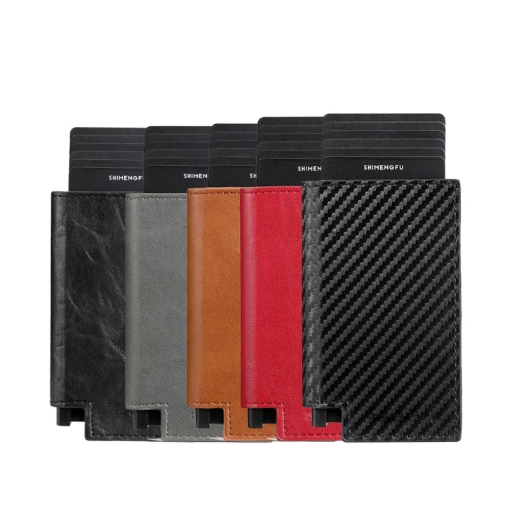 TBD06041394_B1.webp Pop-up Leather Metal Card Holder RFID Bifold Wallet - Image 2