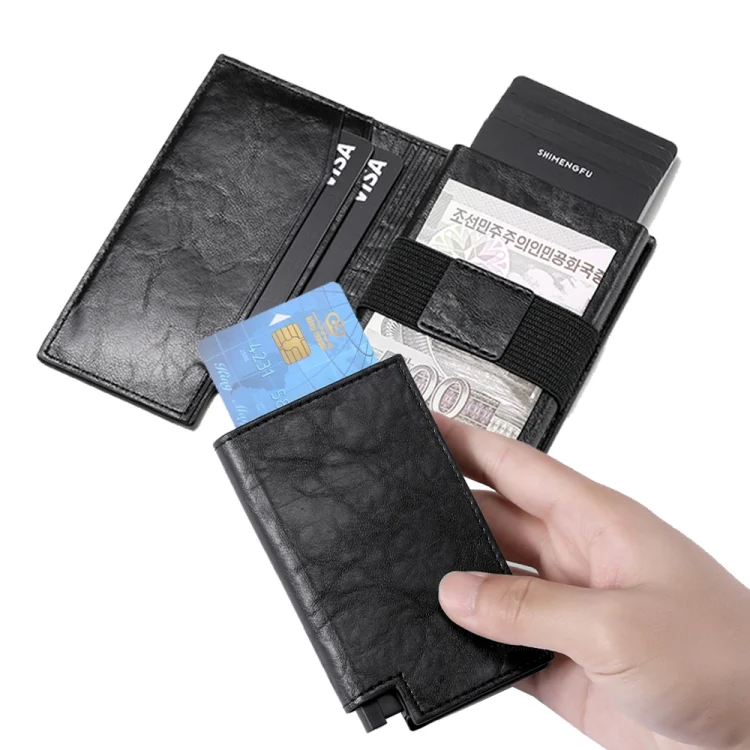 TBD06041394_B3.webp Pop-up Leather Metal Card Holder RFID Bifold Wallet - Image 4