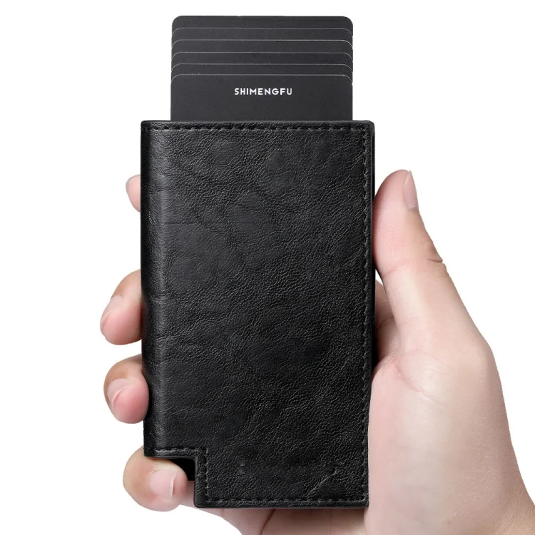 TBD06041394_B4.webp Pop-up Leather Metal Card Holder RFID Bifold Wallet - Image 5
