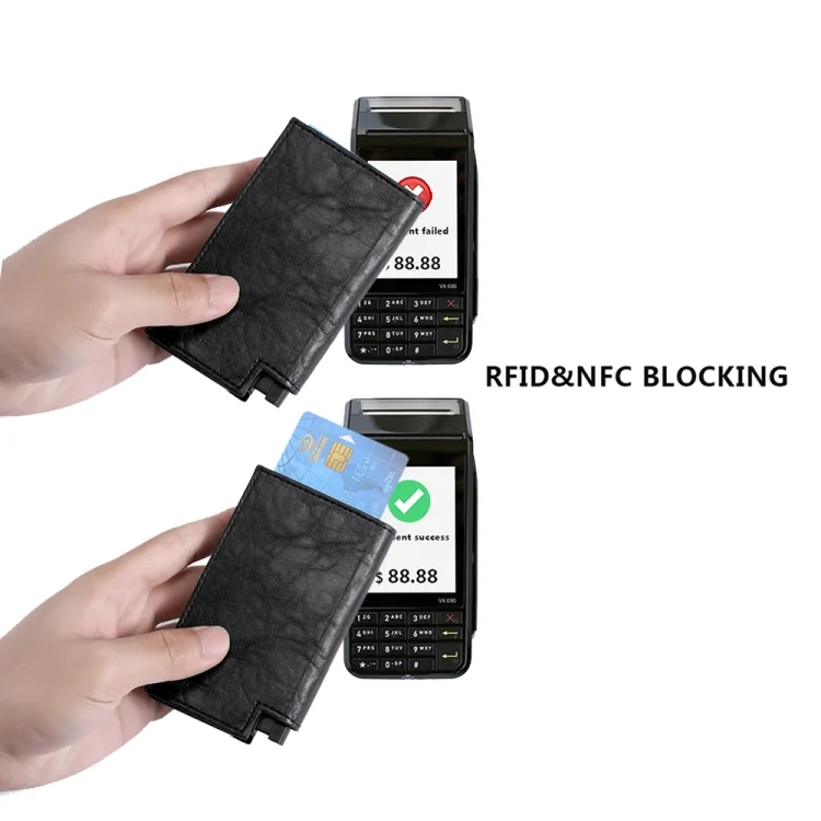TBD06041394_B5.webp Pop-up Leather Metal Card Holder RFID Bifold Wallet - Image 6