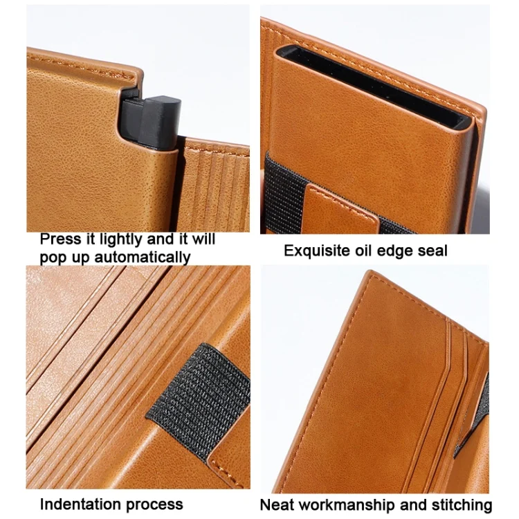 TBD06041394_B6.webp Pop-up Leather Metal Card Holder RFID Bifold Wallet - Image 7