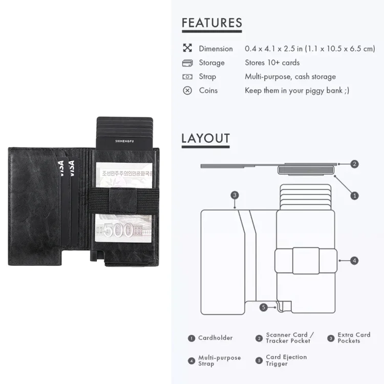 TBD06041394_B7.webp Pop-up Leather Metal Card Holder RFID Bifold Wallet - Image 8