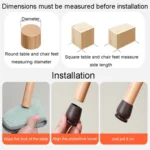 8pcs /Set 15 Degree Tilt Table And Chair Feet One-Piece Shock-Absorbing Protective Cover For Chairs - Image 13