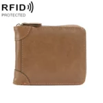 RFID Anti-Theft Swipe Mens Wallet Multifunctional Zipper Wallet