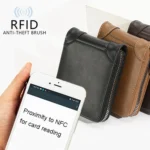 RFID Anti-Theft Swipe Mens Wallet Multifunctional Zipper Wallet - Image 4