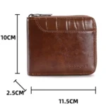 RFID Anti-Theft Swipe Mens Wallet Multifunctional Short Zipper Purse - Image 3