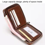 RFID Anti-Theft Swipe Mens Wallet Multifunctional Short Zipper Purse - Image 6