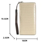 Crocodile Print Long Ladies Clutch Bag Multi Card Position Zipper Wristlet Pouch - Image 3