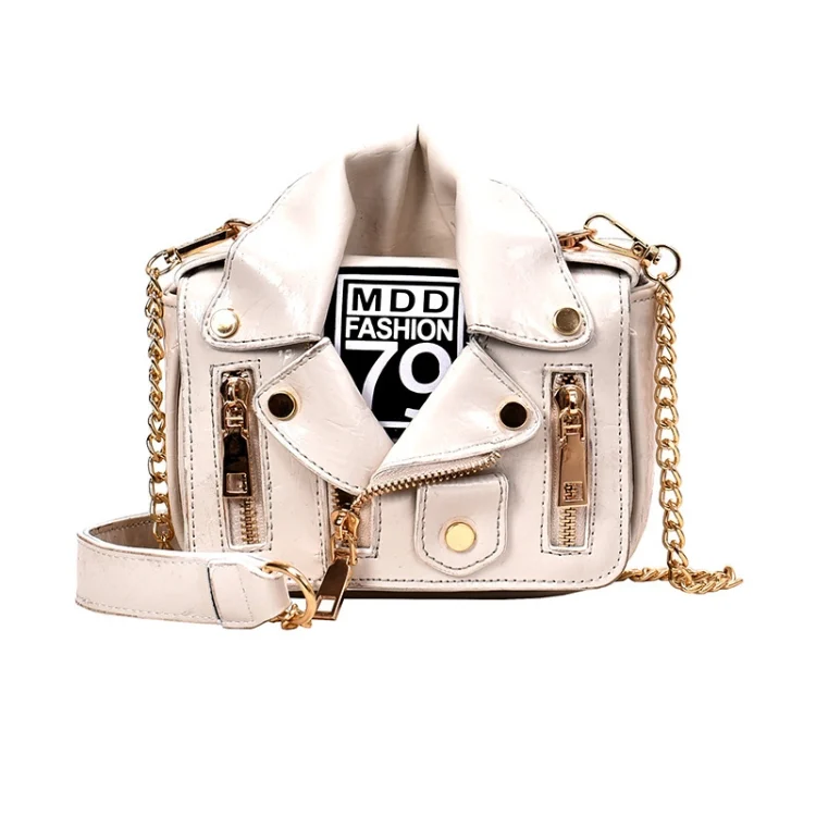 Women PU Leather Jacket Suit Chain Bag Single Shoulder Crossbody Bag