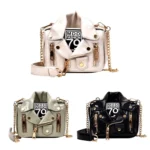 Women PU Leather Jacket Suit Chain Bag Single Shoulder Crossbody Bag - Image 2