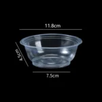 50pcs /Pack No Lid Disposable Round Plastic Bowl Thick Transparent Fast Food Soup Bowl - Image 9