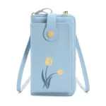 Printed Single Shoulder Crossbody Bag Ladies Long Flower Cell Phone Bag