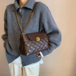 Rhombic Lattice Chain Women Bag Small Fragrant Style Versatile Crossbody Single Shoulder Bag - Image 5