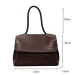 Women Crossbody Bag Autumn Winter Texture Shoulder Armpit Commuter Tote Bag - Image 2