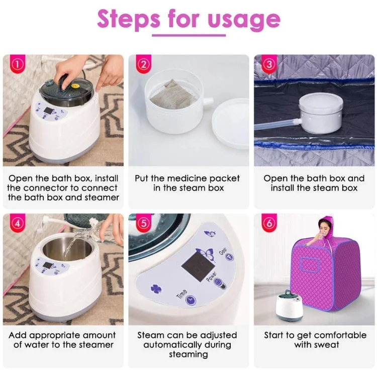 TBD06041567_B6.webp Dual Person Portable Steam Sauna Spa With Pot Set Weight Loss Skin Spa Machine - Image 7