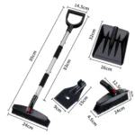 3-in-1 Car Snow Shovel Brush Kit Stainless Steel Retractable Ice Scraper - Image 3