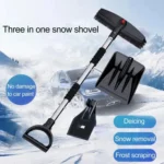 3-in-1 Car Snow Shovel Brush Kit Stainless Steel Retractable Ice Scraper - Image 4